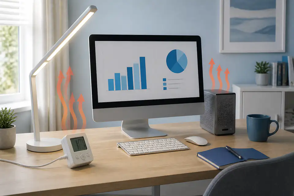 Office computer and lighting used in a cooling-load estimate